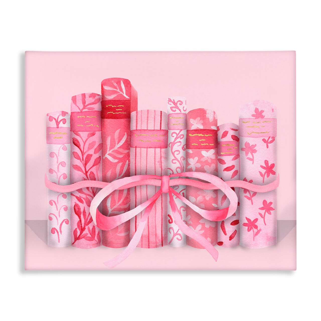 Stupell Industries Pastel Pink Book Lovers Canvas Wall Art, design by Nina Jacobs